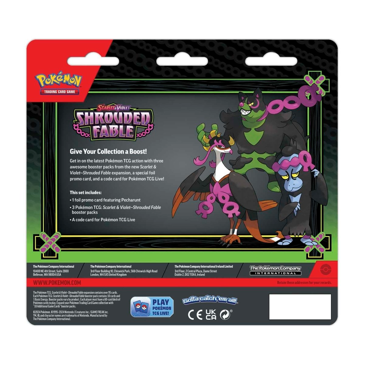 Scarlet & Violet-Shrouded Fable 3 Booster Packs & Pecharunt Promo Card - Nexus Collects