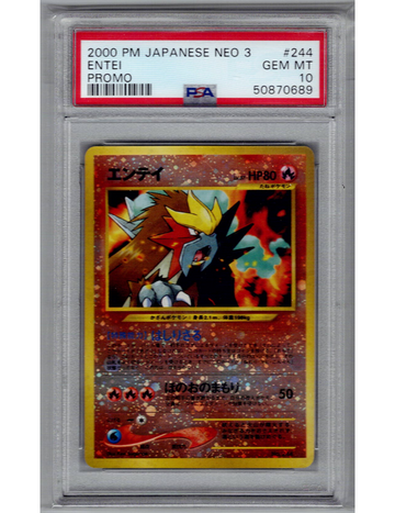 PSA 10 Entei Holo Promo #244 Neo Premium File 2 Japanese 2000